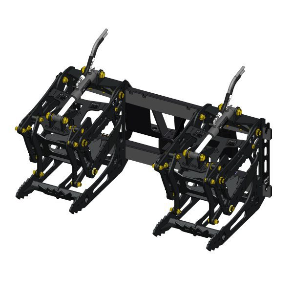 3000 Lb. Mini Skid Steer Quick Attach Frame with 2 Iron Fist Sectional Grapples