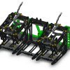 3000 Lb. John Deere Quick Attach Frame with 2 Iron Fist Sectional Grapples and 1 Rake