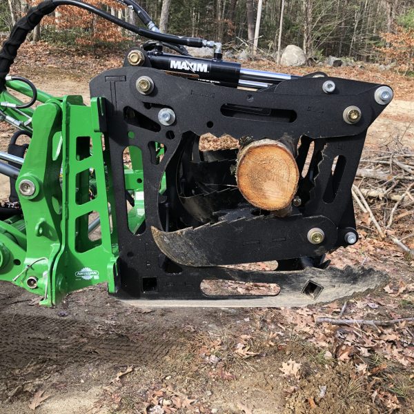 3000 Lb. John Deere Quick Attach Frame with 2 Iron Fist Sectional Grapples and 1 Rake