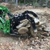 3000 Lb. John Deere Quick Attach Frame with 2 Iron Fist Sectional Grapples and 1 Rake