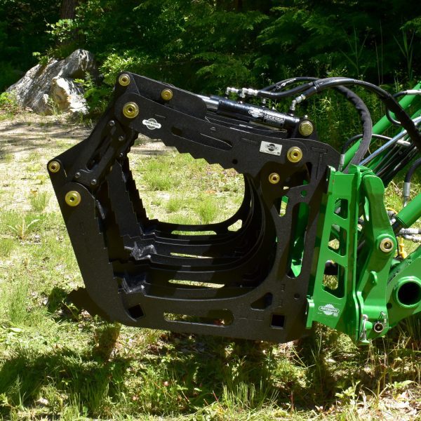 3000 Lb. John Deere Quick Attach Frame with 2 Iron Fist Sectional Grapples and 1 Rake