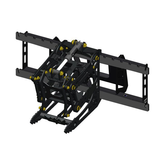 3000 Lb. Mini Skid Steer Quick Attach Frame with Iron Fist Sectional Grapple