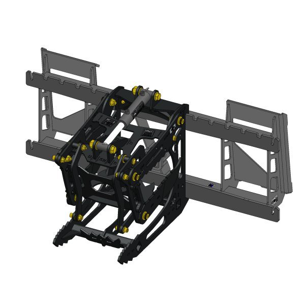 3000 Lb. Skid Steer Quick Attach Frame with Iron Fist Sectional Grapple