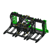 3000 Lb. John Deere Quick Attach Frame with 1 Iron Fist Sectional Grapple and 2 Rakes