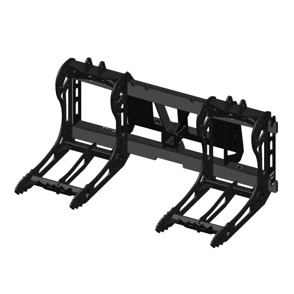 3000 Lb. Mini Skid Steer Quick Attach Frame with 2 Iron Fist Sectional Rakes