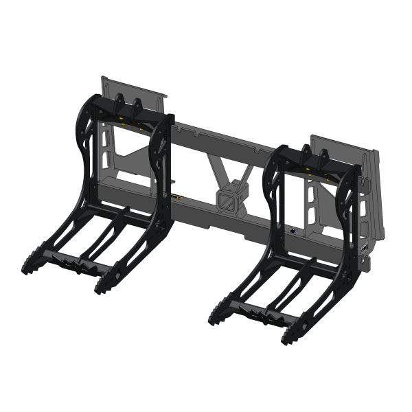 3000 Lb. Skid Steer Quick Attach Frame with 2 Iron Fist Sectional Rakes
