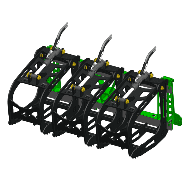 3000 Lb. John Deere Quick Attach Frame with 3 Original Sectional Grapples