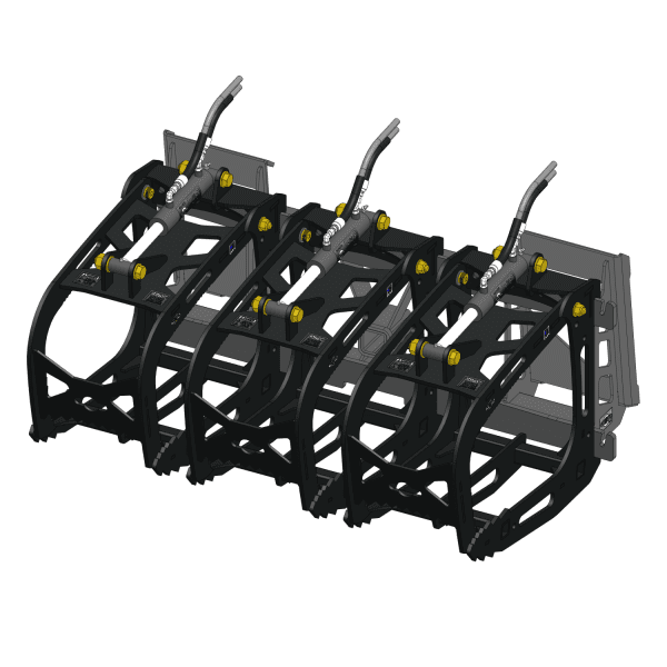 3000 Lb. Skid Steer Quick Attach Frame with 3 Original Sectional Grapples