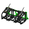 3000 Lb. John Deere Quick Attach Frame with 2 Original Sectional Grapples and 1 Rake