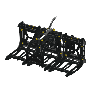 3000 Lb. Mini Skid Steer Quick Attach Frame with 1 Original Sectional Grapple and 2 Rakes