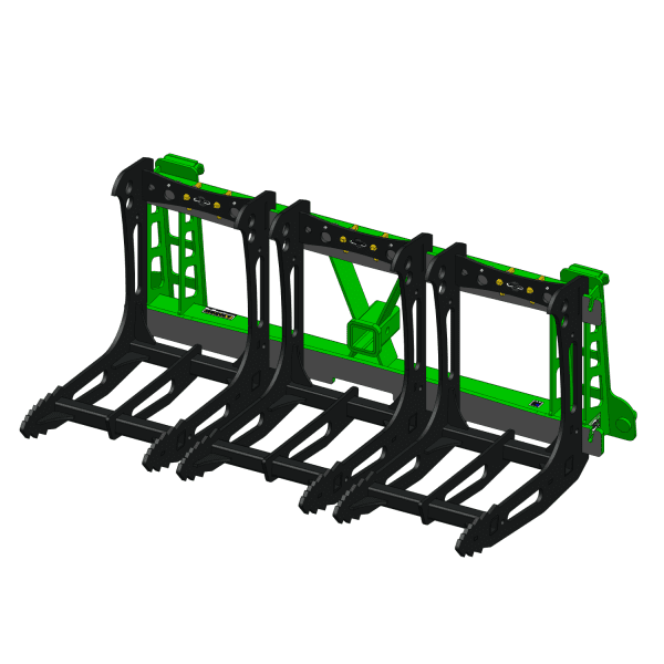 3000 Lb. John Deere Quick Attach Frame with 3 Rakes