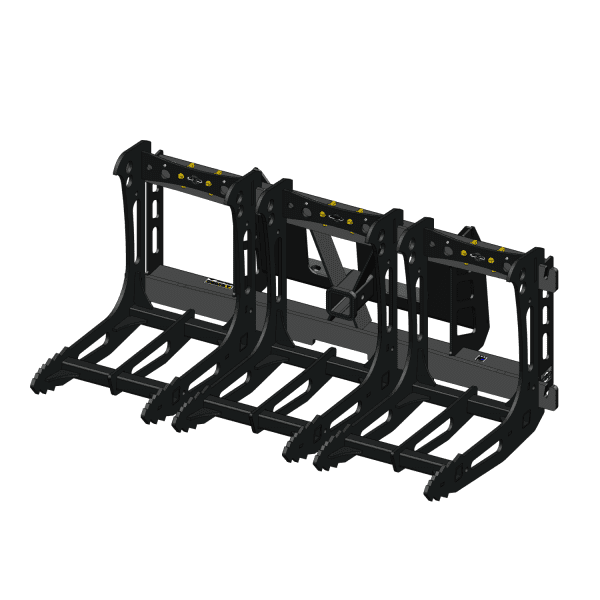 3000 Lb. Mini Skid Steer Quick Attach Frame with 3 Original Sectional Rakes
