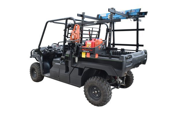 Kubota | Kawasaki UTV Bed-Mount Tool Rack System with Chainsaw and Fuel Can Holders