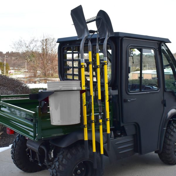 Kubota | Kawasaki UTV Bed-Mount Tool Rack System with Tool Rack and 5-Gallon Bucket Holder