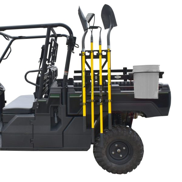 Kubota | Kawasaki UTV Bed-Mount Tool Rack System with Tool Rack and 5-Gallon Bucket Holder