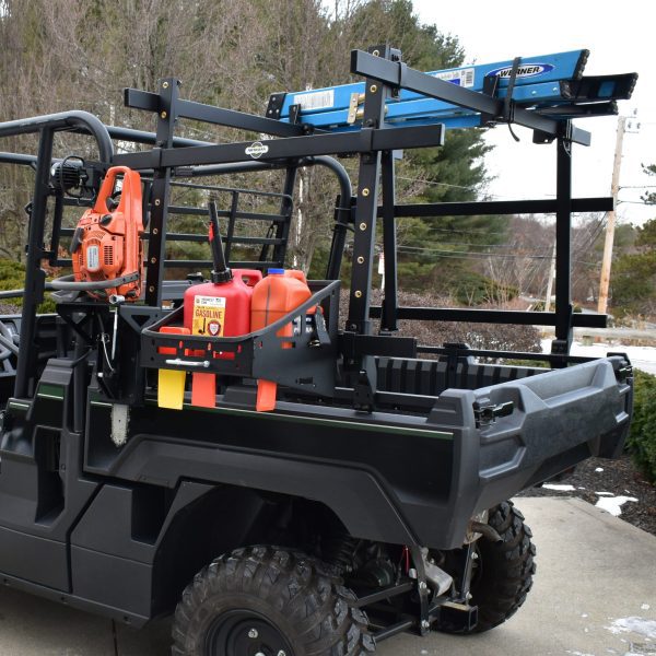 Kubota | Kawasaki UTV Bed-Mount Tool Rack System with Fuel Can and Chainsaw Holders