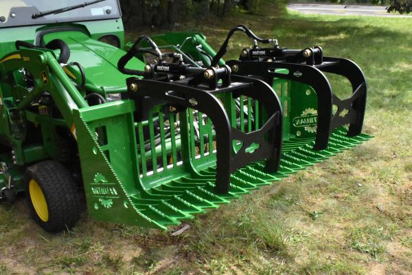 54” John Deere Quick Attach Rock Bucket with 2 Rock Bucket Grapples