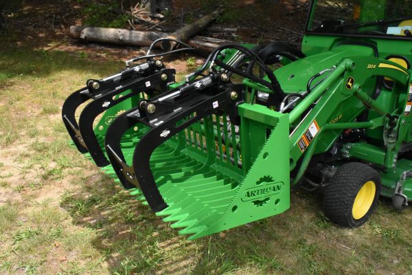 54” John Deere Quick Attach Rock Bucket with 2 Rock Bucket Grapples