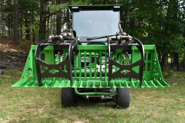 54” John Deere Quick Attach Rock Bucket with 2 Rock Bucket Grapples